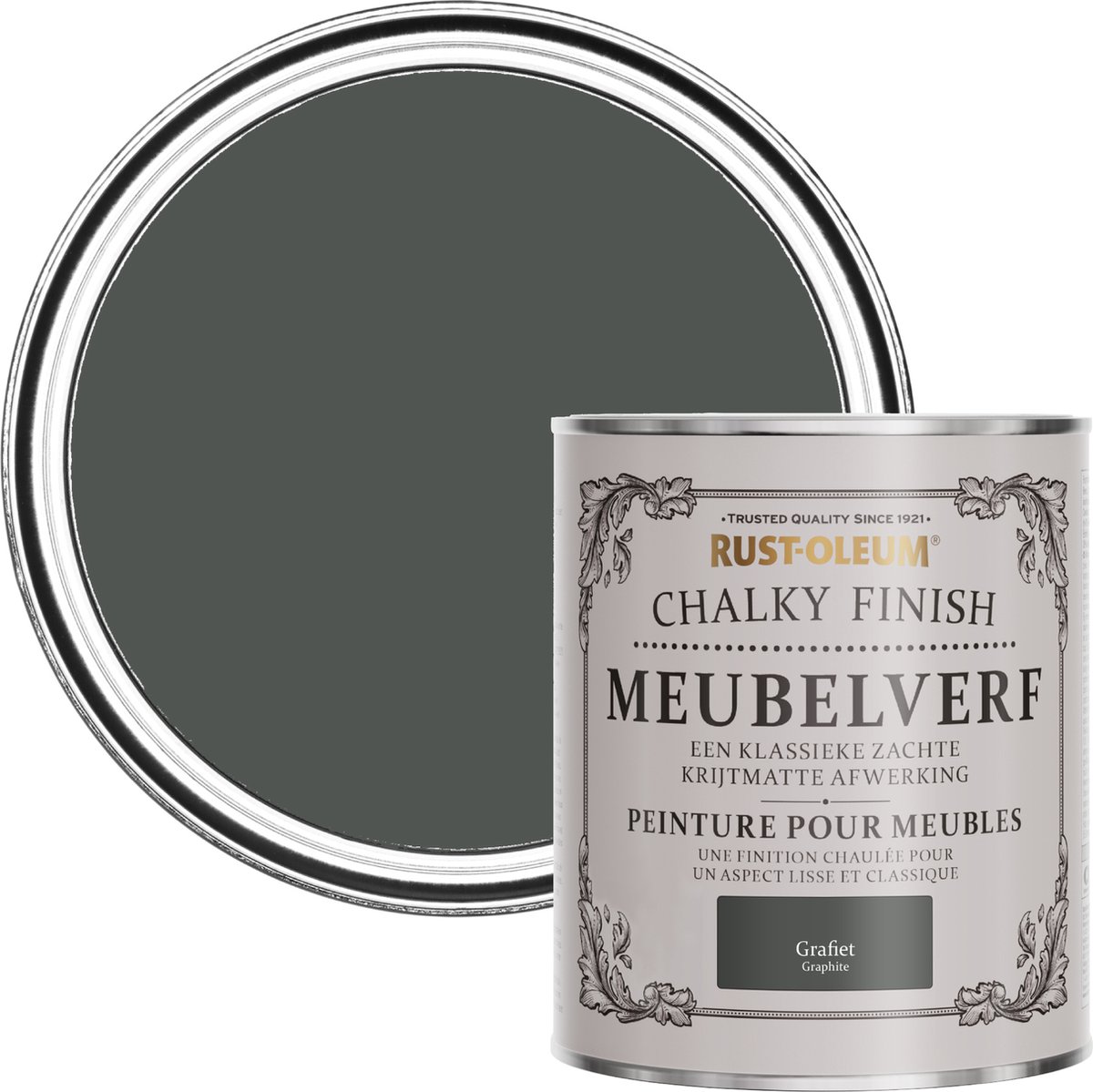 Rust-Oleum Donkergrijs Chalky Finish Meubelverf –&nbsp;Grafiet