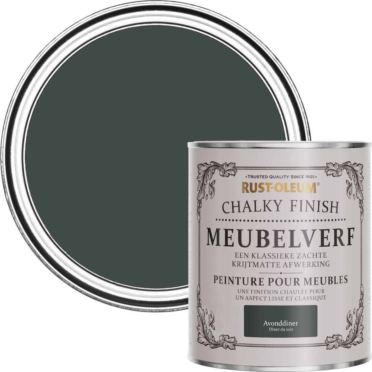 Rust-Oleum Zwart Chalky Finish Meubelverf –&nbsp;Avonddiner