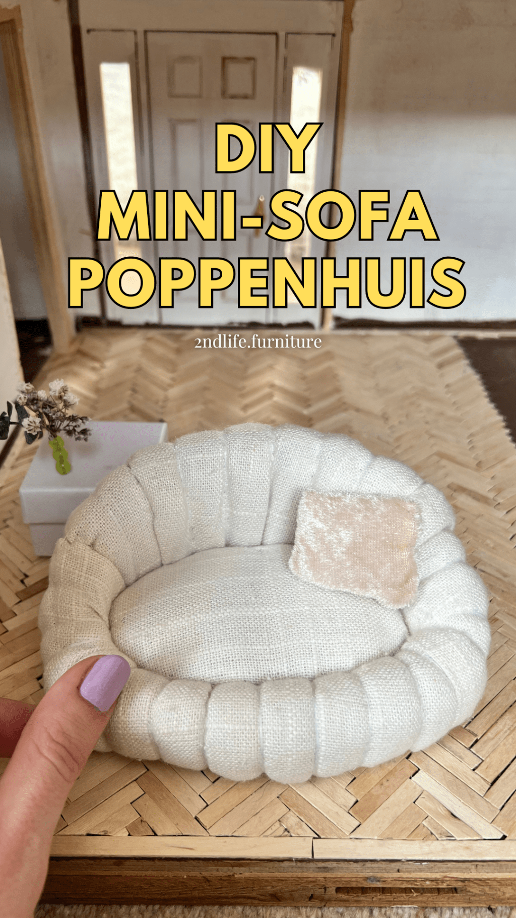 Poppenhuis meubels knutselen, poppenhuis miniatuur turorial, poppenhuis miniaturen handleiding, dollhouse furniture, poppenhuis inspiratie, mini zetel, mini sofa18